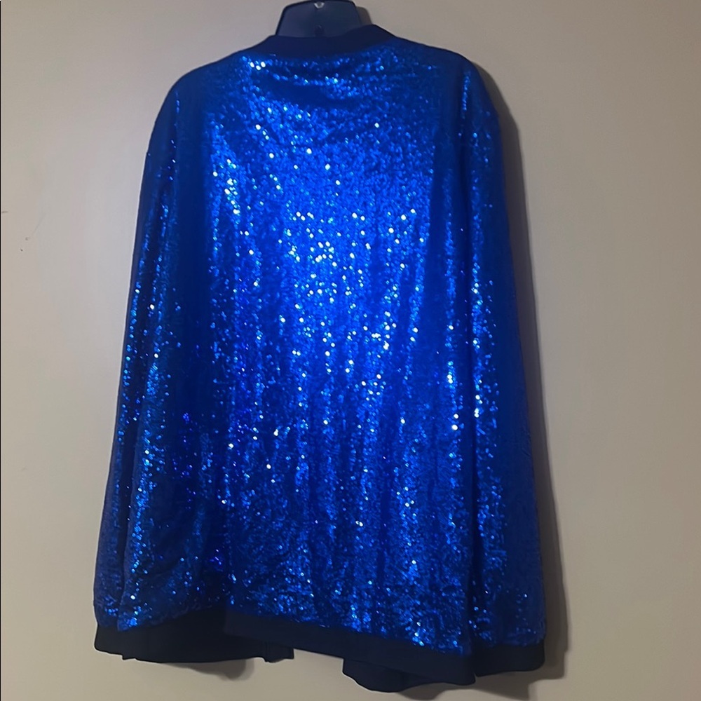 Blue Sequin Women's Jacket - Picture 8 of 12
